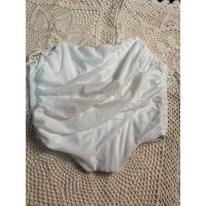 Ruched Corset Top White Sheer Overlay‎ Zippered Back Size Small Top